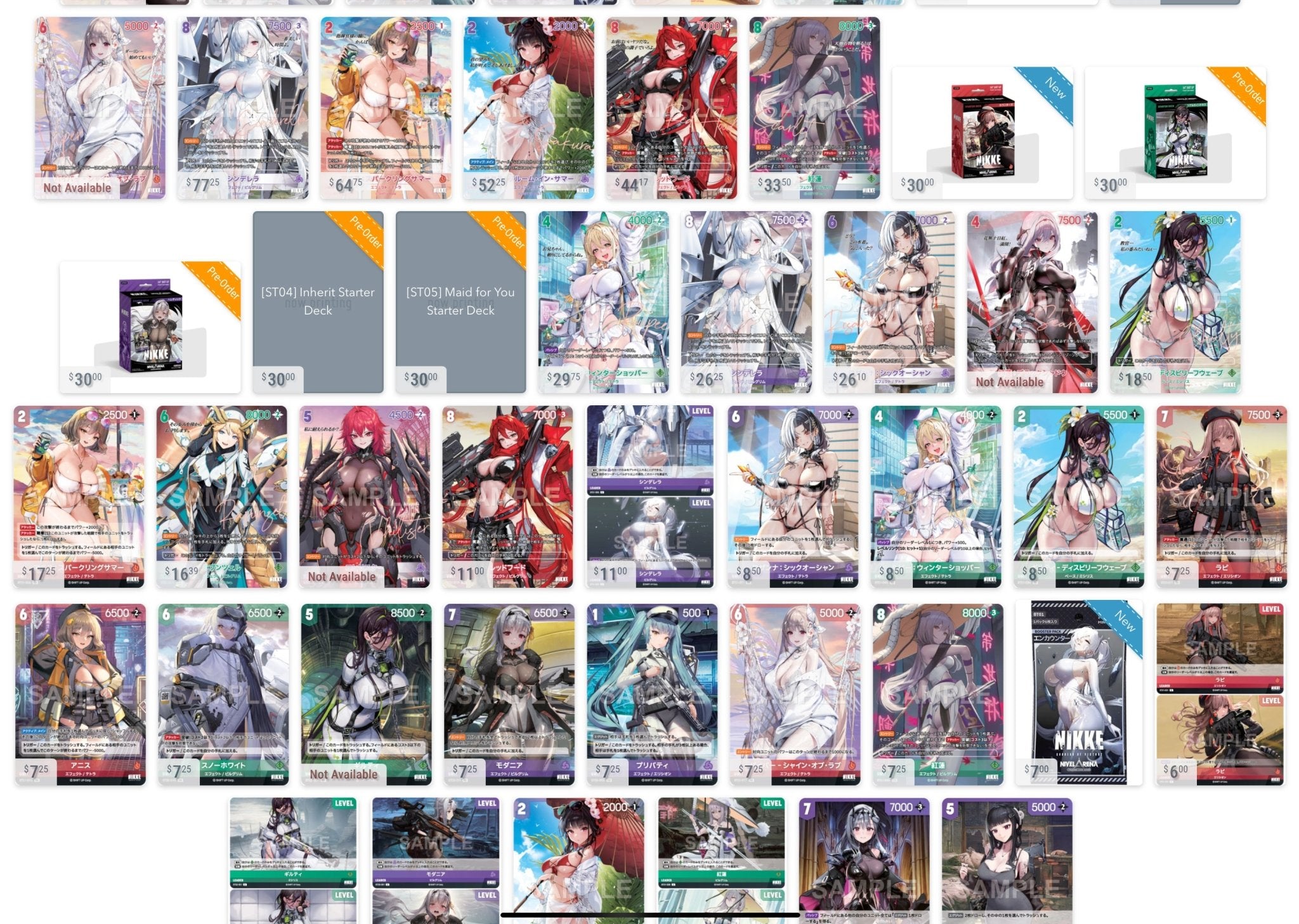 Nivel Arena Nikke Goddess of Victory Booster Display BT01